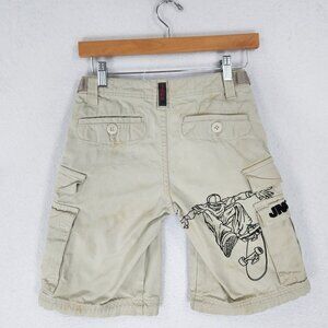 JNCO Shorts Boys 8 Tan Zip Off Army Twill Cargo Skater Extremes Streetwear Kids